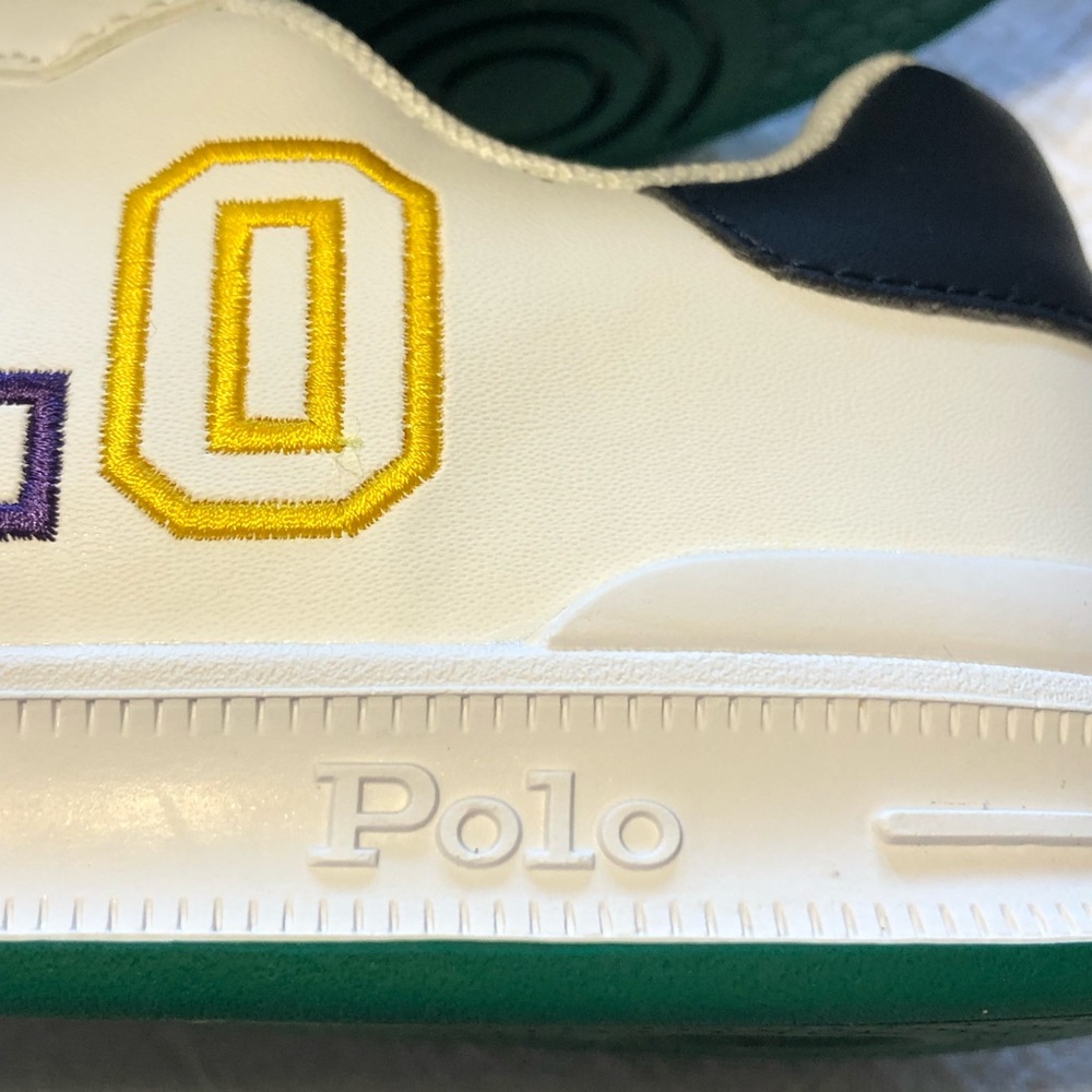 Polo by Ralph Lauren Kids White Sneakers with Multicolor Logo.Size 5 Embroidered - Picture 7 of 10
